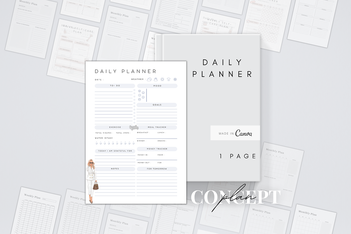 Canva Daily Planner Printable Page, a Stationery Template by BRANDcontent