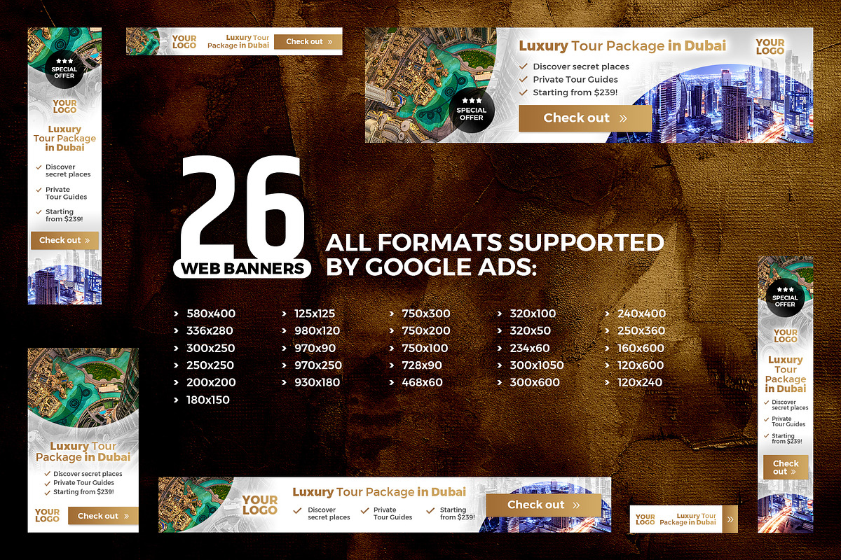 Banners Pack 26 sizes for Google Ads, a Templates & Theme by Better Be a Designer (Photo 2 of 6)