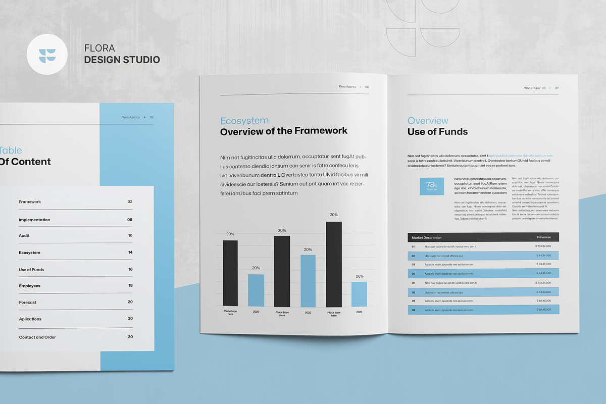 FLORA | White Paper Template, a Brochure Template by KreateTribe (Photo 10 of 10)