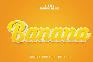 Banana 3D Editable Text Effect