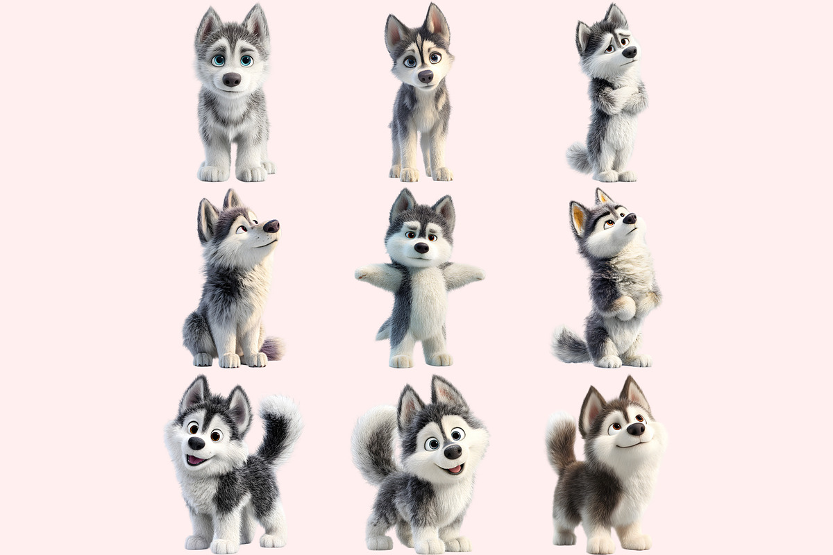 Husky Clipart PNG Bundle, a Graphic by M9 Design (Photo 7 of 11)