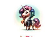 Biker Unicorns PNG Pack, an Animal Illustration by DoubleTwists (Thumbnail 4 of 5)