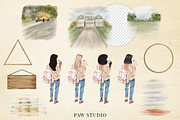 Back To School Clipart Autumn Girl, an Education Illustration by PawGraphic (Thumbnail 2 of 10)