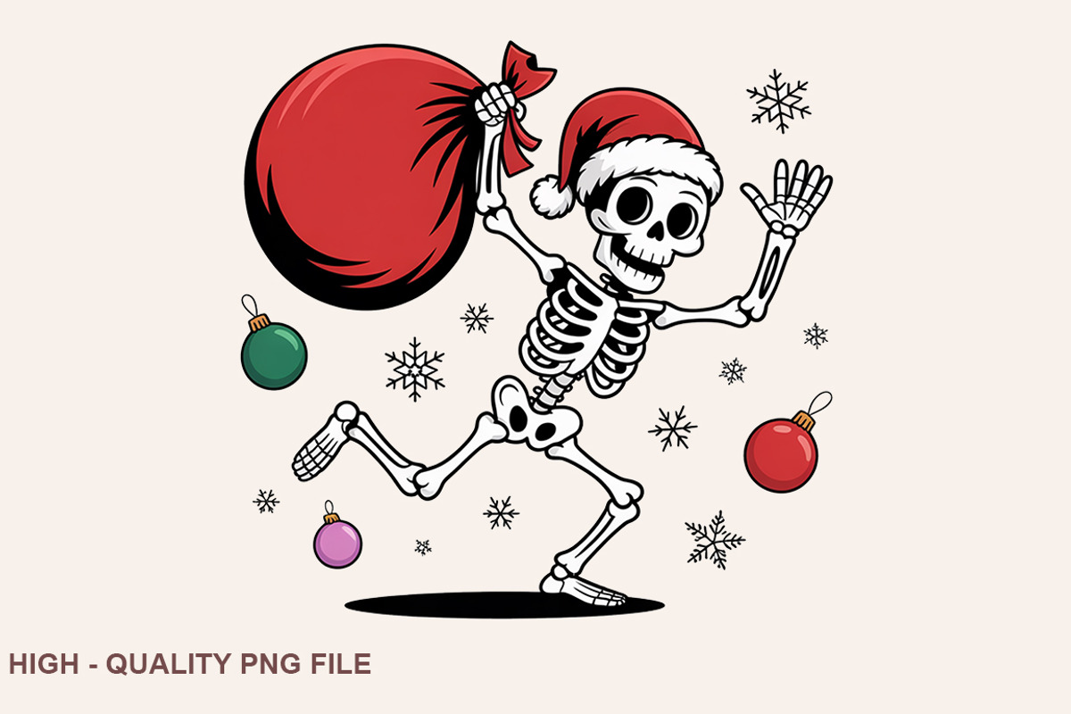 Christmas Skeleton Sublimation PNG, a Graphic by crative8112 (Photo 6 of 10)