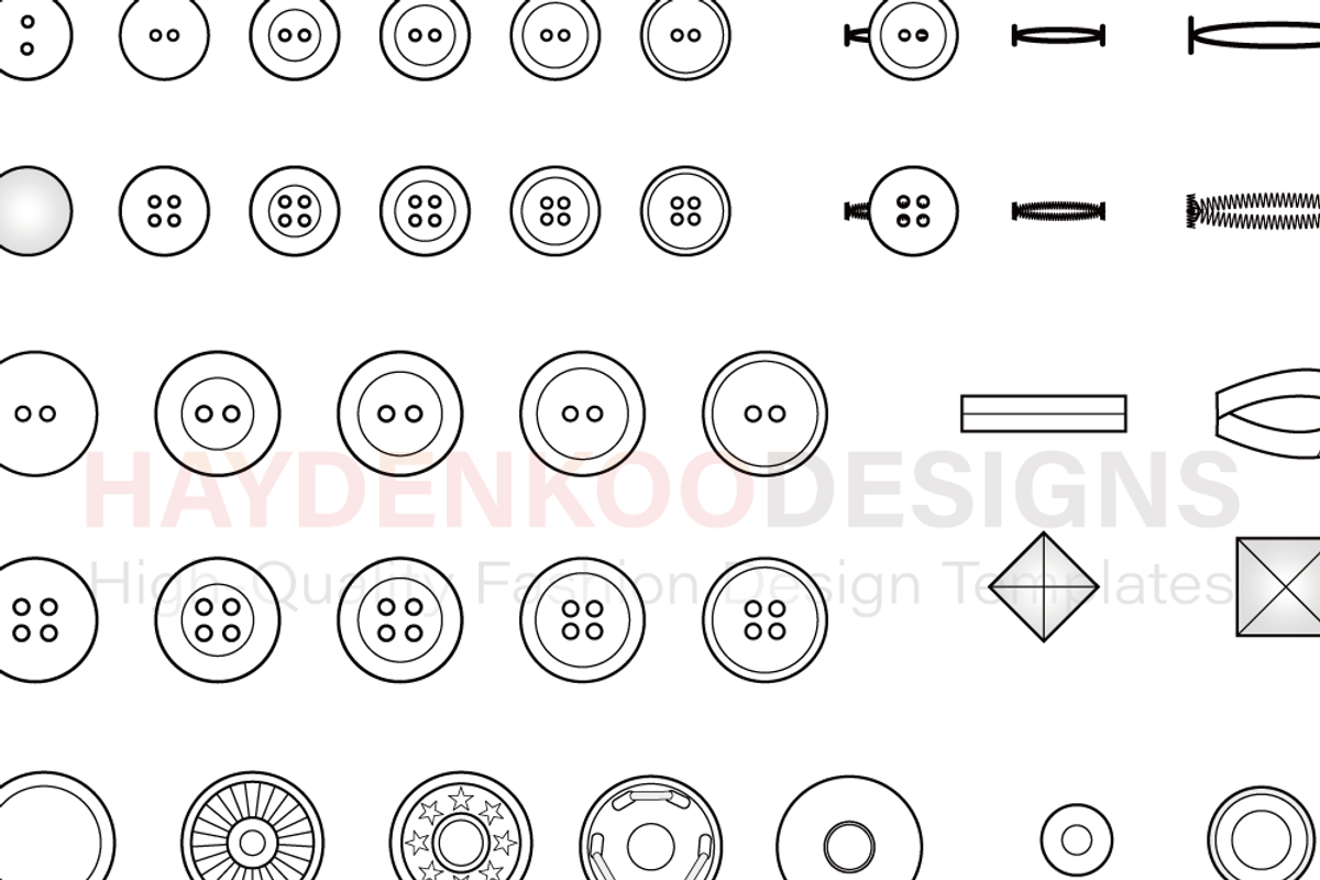 Vector Garment Accessories & Brushes, an Illustration by HYDNSTUDIO (Photo 7 of 9)