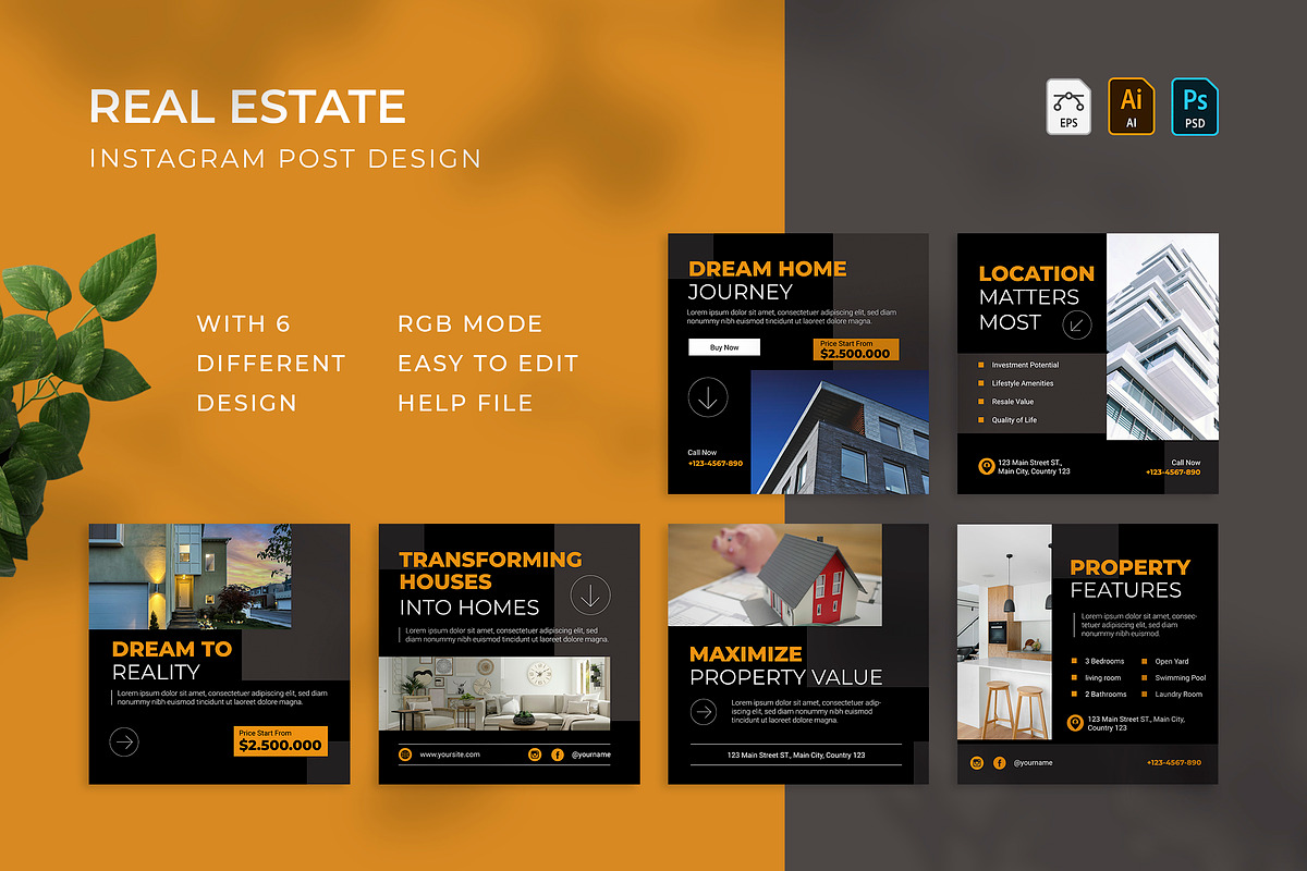 Real Estate - Instagram Post, a Print Template by VUNIRA