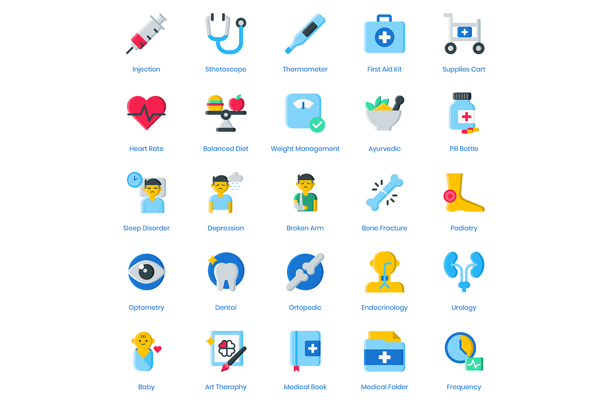 105 Medical Healthcare Icons, an Icon by Flat Icons (Photo 3 of 5)