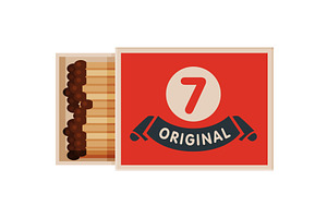 Red Opened Matchbox with Matches, an Object Illustration by TopVectors