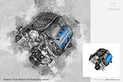 Tech Sketch Art Photoshop Action, an Action Add-On by SlideSalad (Thumbnail 9 of 49)
