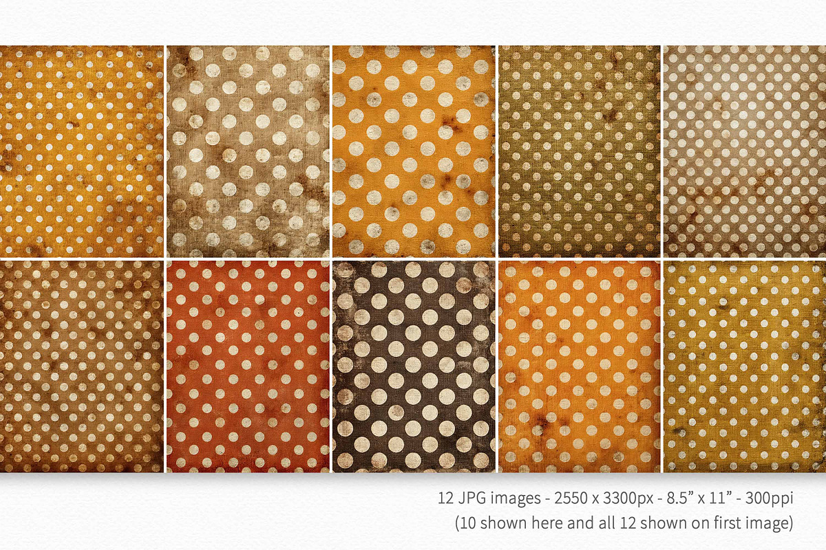 Grungy Fall Polka Dots, a Decorative Illustration by rileyBgraphics (Photo 2 of 7)