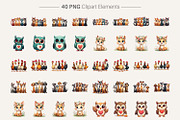 Whimsical Animal Emotions Clipart, an Illustration by Artnoy (Thumbnail 2 of 8)