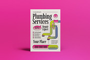 Colorful Y2K Plumbing Service Flyer, a Flyer Template by graphicook (Thumbnail 1 of 4)