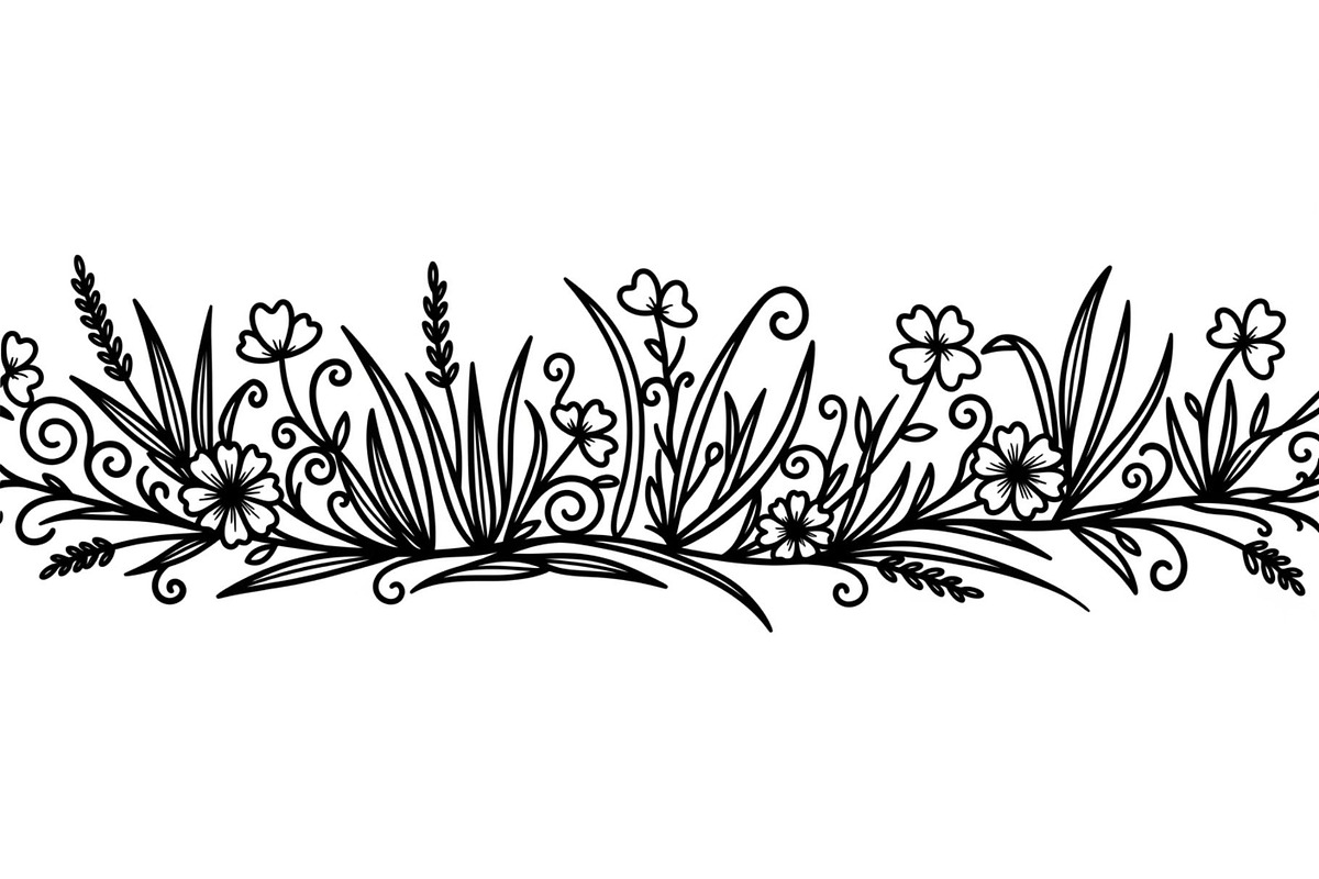 Floral Grass Border Silhouette Bundl, an Illustration by Amazin_art (Photo 48 of 51)
