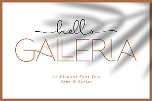 HELLO GALLERIA SANS & SCRIPT FONT DU