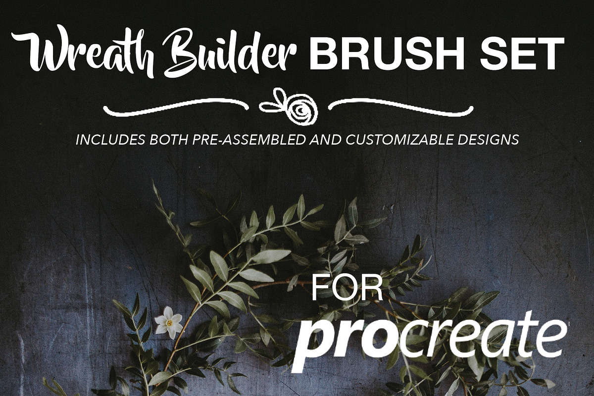 Wreath Builder Brush Set Procreate, a Brush Add-On by Nancy Ingersoll (Photo 3 of 7)