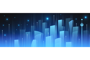 Futuristic tech cityscape with AI, a Technology Illustration by art PVP - market