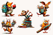 Whimsical Back to School Animals, a Seasonal Illustration by Designworld (Thumbnail 3 of 10)