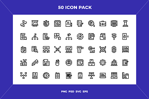 Planning and organization icons, an Outline Icon by Wencory