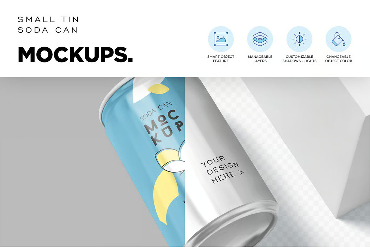 Soda Can Mockups, a Product Mockup by megostudi0 (Photo 6 of 6)