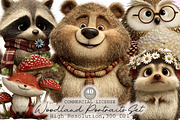 Watercolor Woodland Portraits Clipar, an Illustration by Sublimation Artist (Thumbnail 1 of 6)