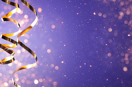 Party background with golden streamer and lights flare, a Holiday Photo by asife