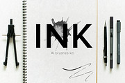 Ink. AI brushes kit, a Brush Add-On by Leo Studio Design Lab (Thumbnail 1 of 3)