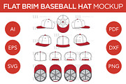 Flat Brim Baseball Hats - Template, a Hat Mockup by Mark Anthony Media (Thumbnail 1 of 4)