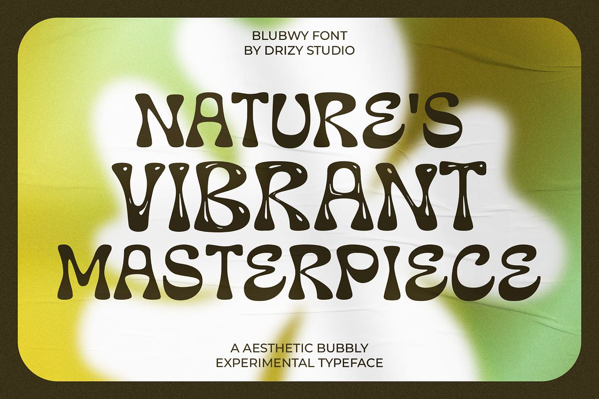 Aesthetic Bubbly Experimental Font, a Sans Serif Font by Drizy (Photo 2 of 10)
