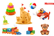 Baby toys, funny animals, vector set, an Animal Illustration by Allevinatis Studio (Thumbnail 4 of 6)