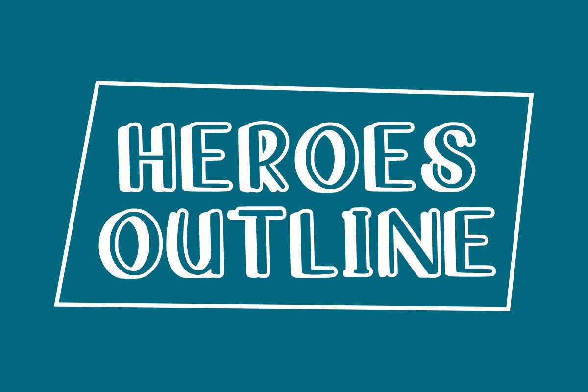 Heroes Outline Font, a Handwritten Font by Fourteen Letter (Photo 6 of 8)