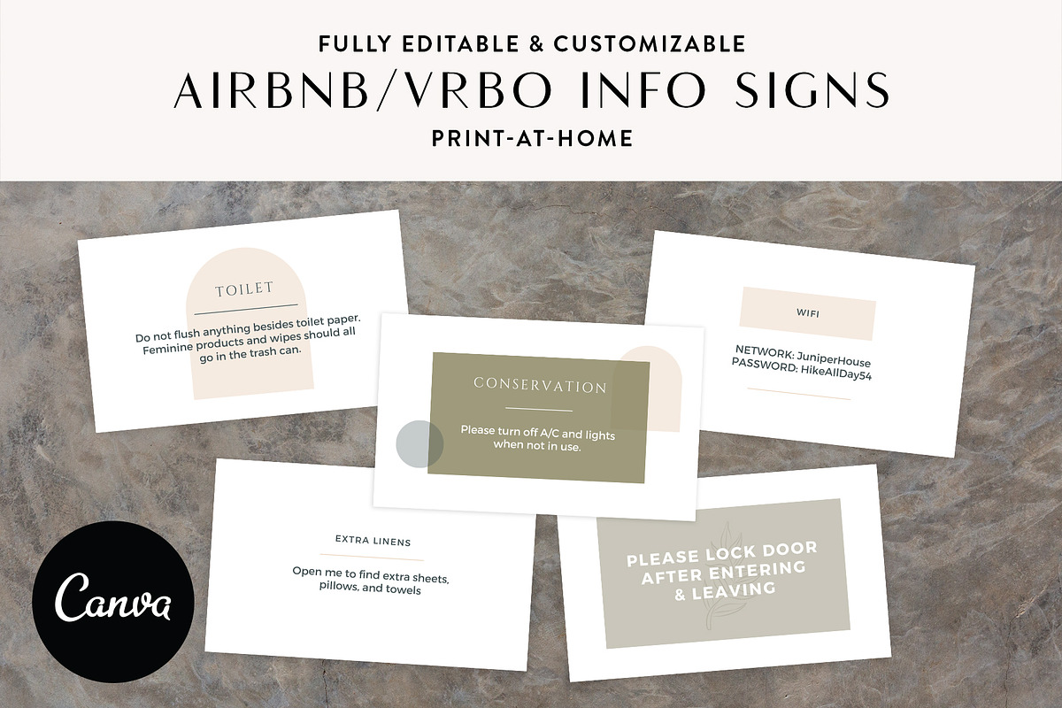 Arches Info Signs for Airbnb Hosts, a Templates & Theme by Kin Studio (Photo 1 of 8)