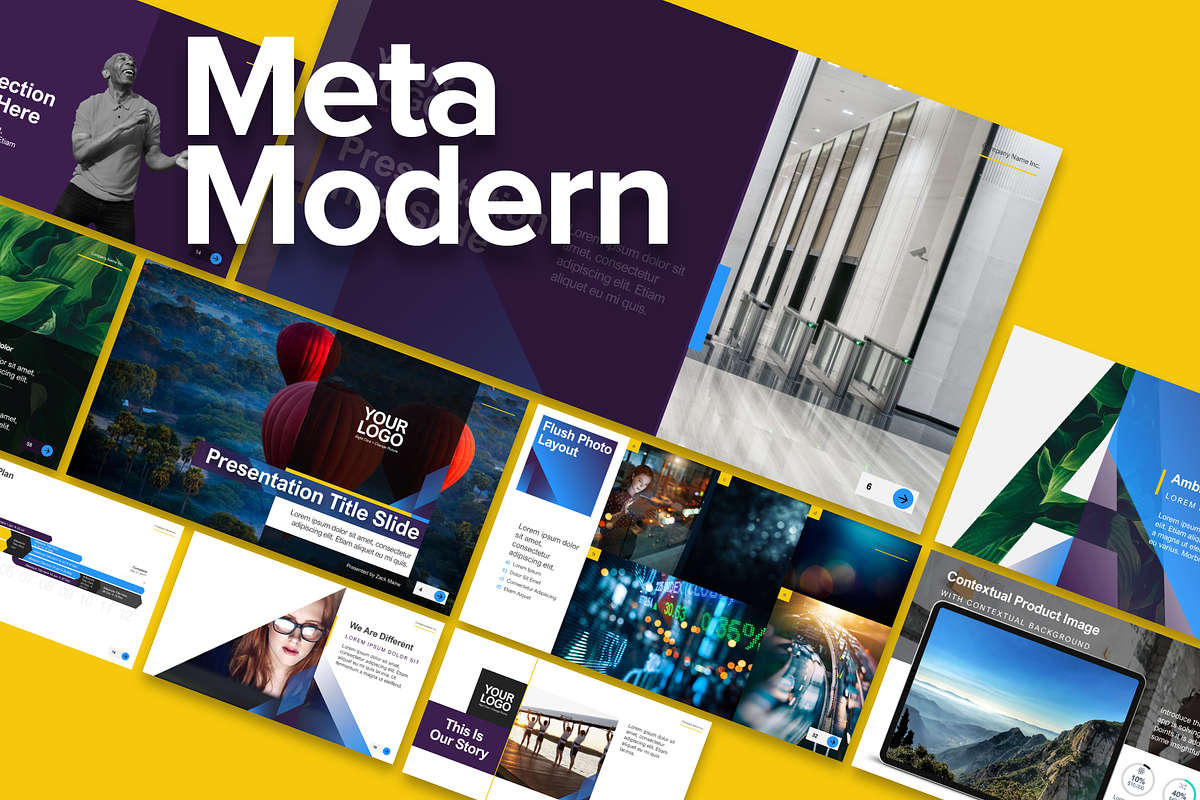 Meta Modern PowerPoint Presentation, a Presentation Template by Knockout Prezo (Photo 1 of 14)
