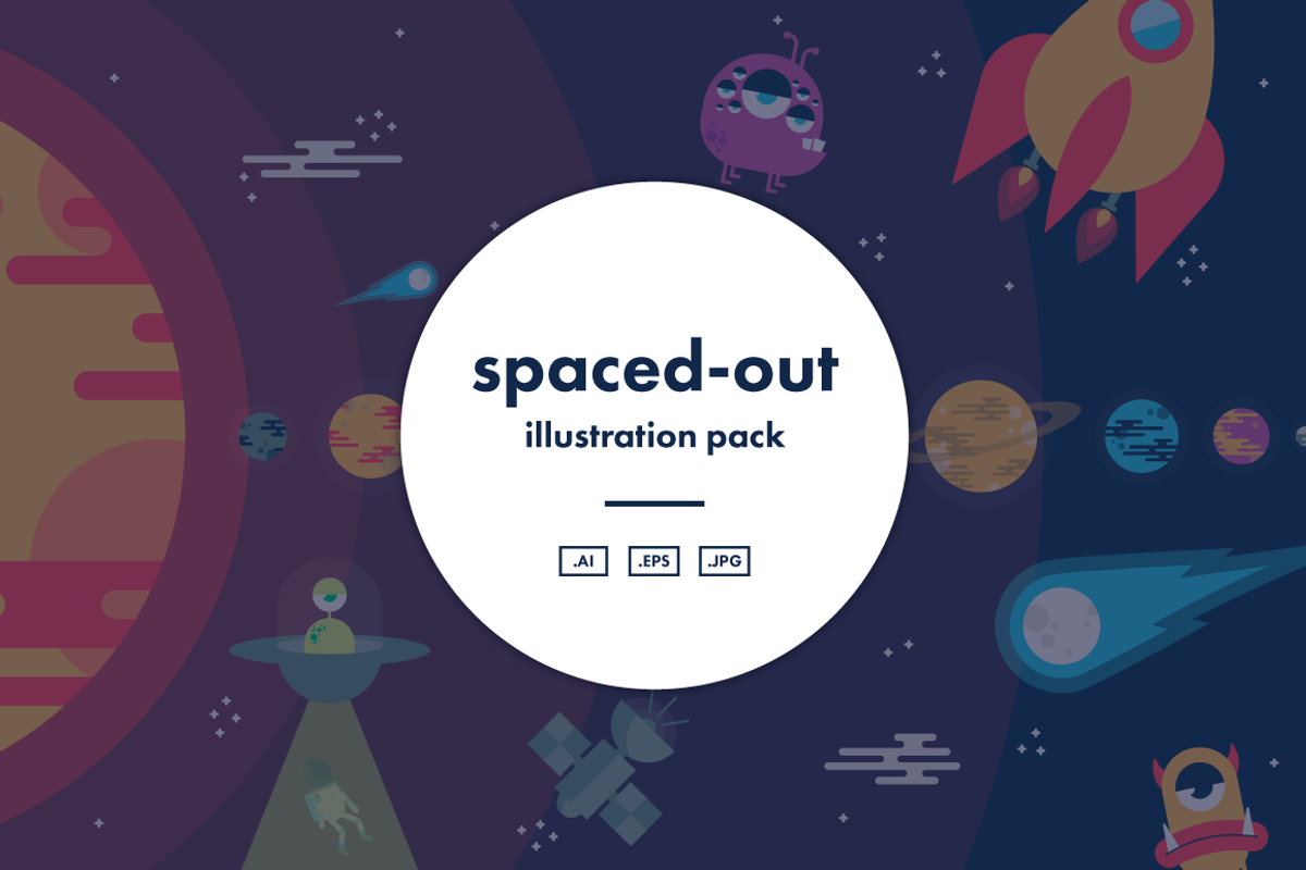 Spaced-Out Illustration Pack, an Illustration by courtcald (Photo 1 of 2)