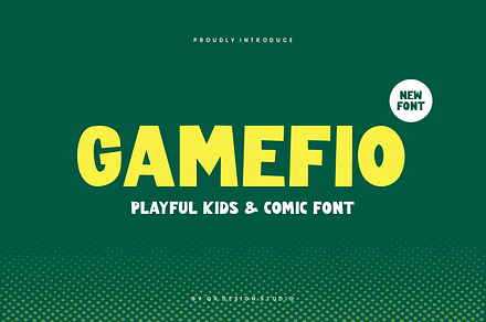 Gamefio - Playful Kids & Comic Font, a Handwritten Font by QR Design Studio