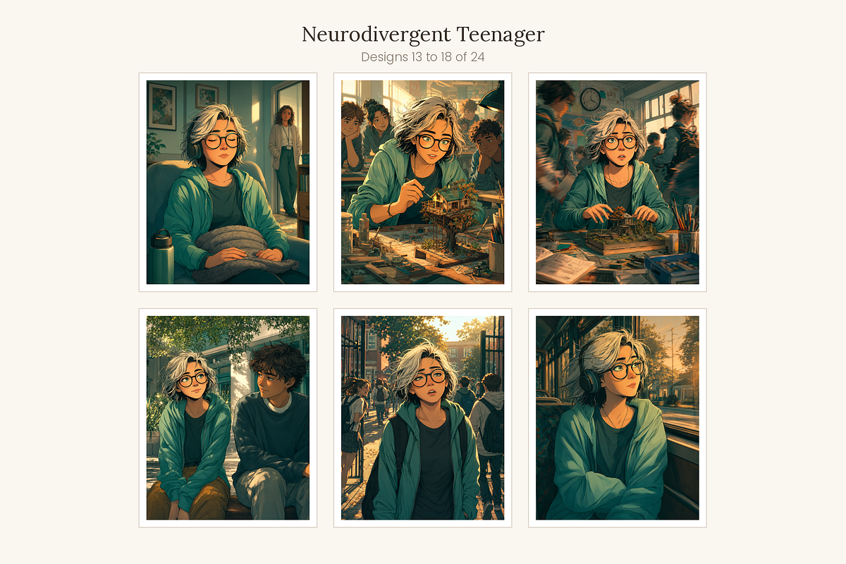 Neurodivergent Teen Illustrations, a Person Illustration by LanternkinStudio (Photo 8 of 13)