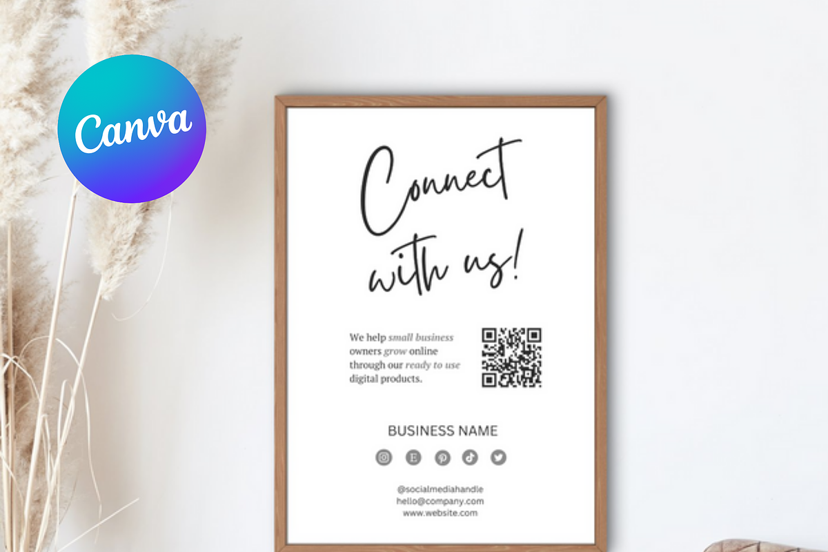 Social Media QR Code Sign Template, a Card Template by Climbwithelevator (Photo 4 of 11)