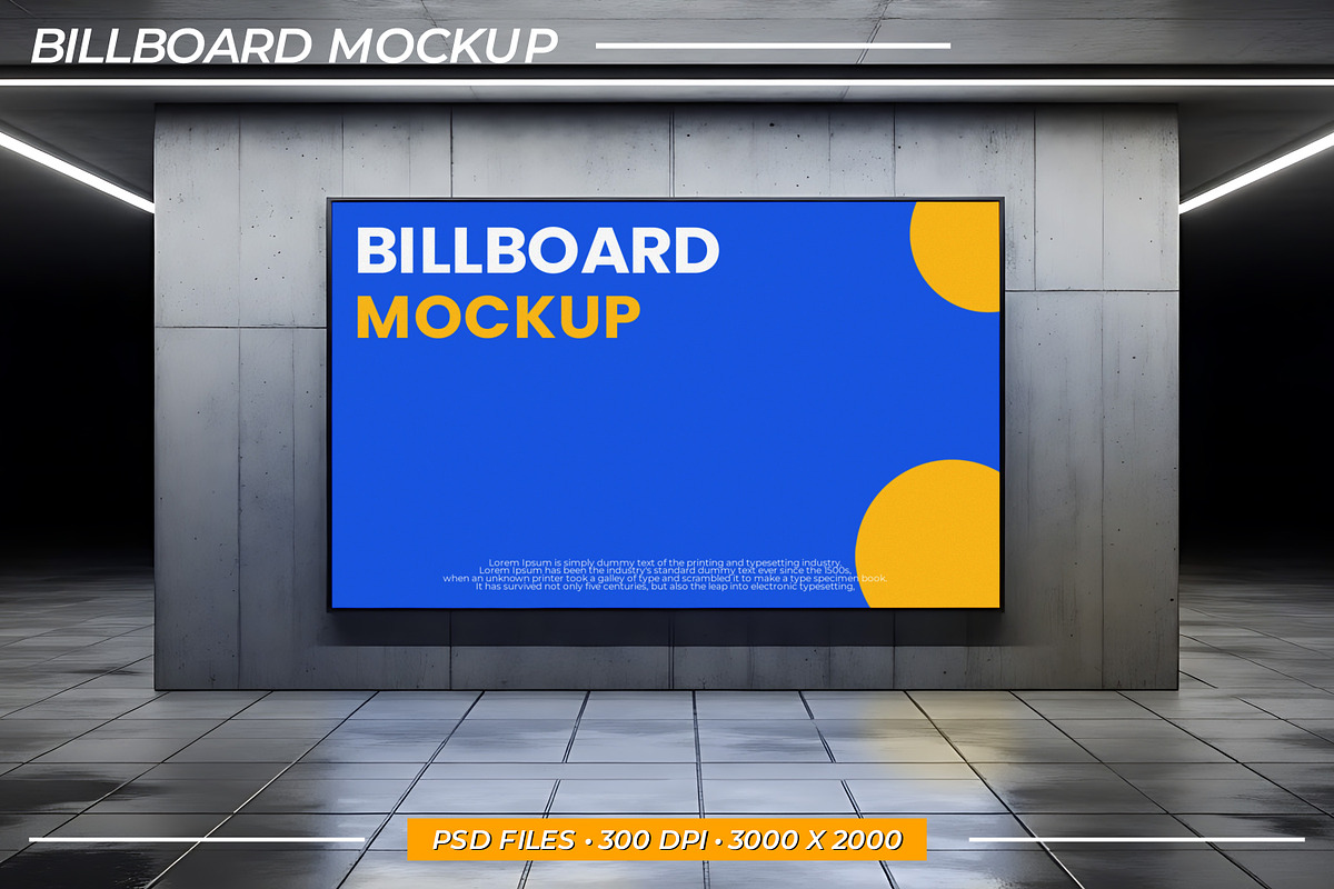 Modern Underground Billboard Mockup, an Advertising Mockup by Viswal Studio (Photo 1 of 2)