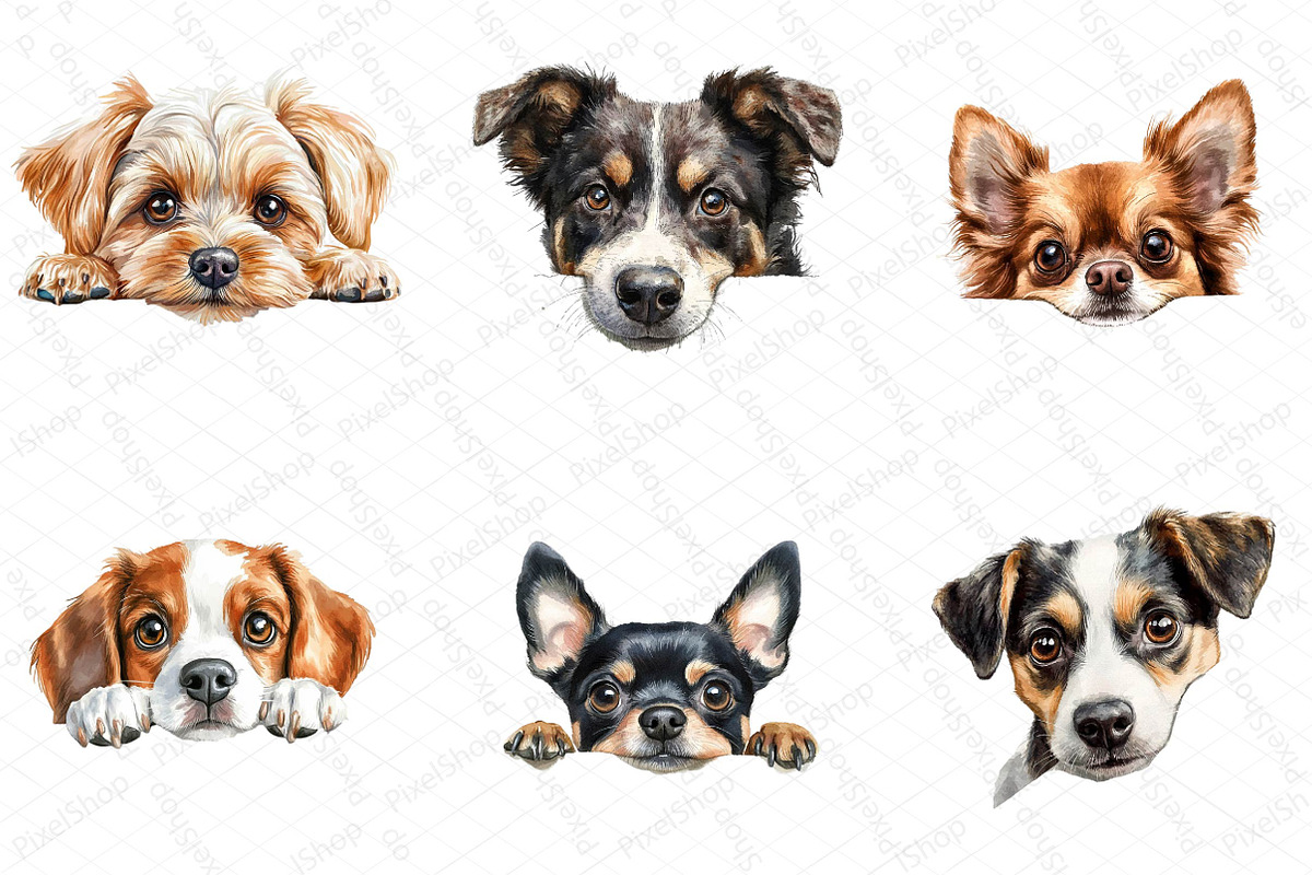 Peeking Dog Breed Clipart, an Illustration by DreamPrint404 (Photo 2 of 6)