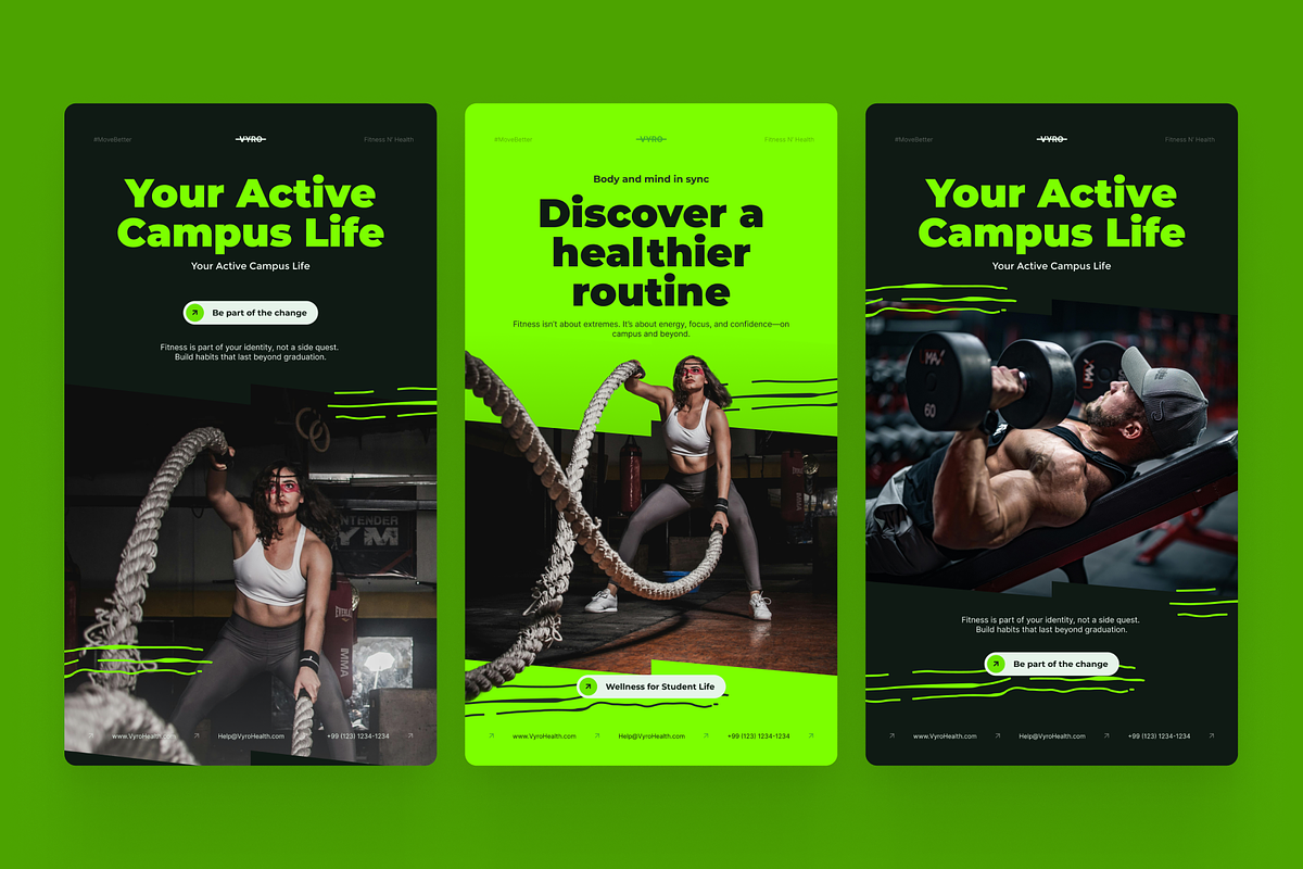 Vyro - Healthy Fitness Social Media, a Social Media Template by SLAB! Design (Photo 5 of 8)