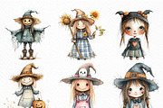 Halloween Scarecrow Girl Clipart, an Illustration by Craft Nest (Thumbnail 3 of 6)