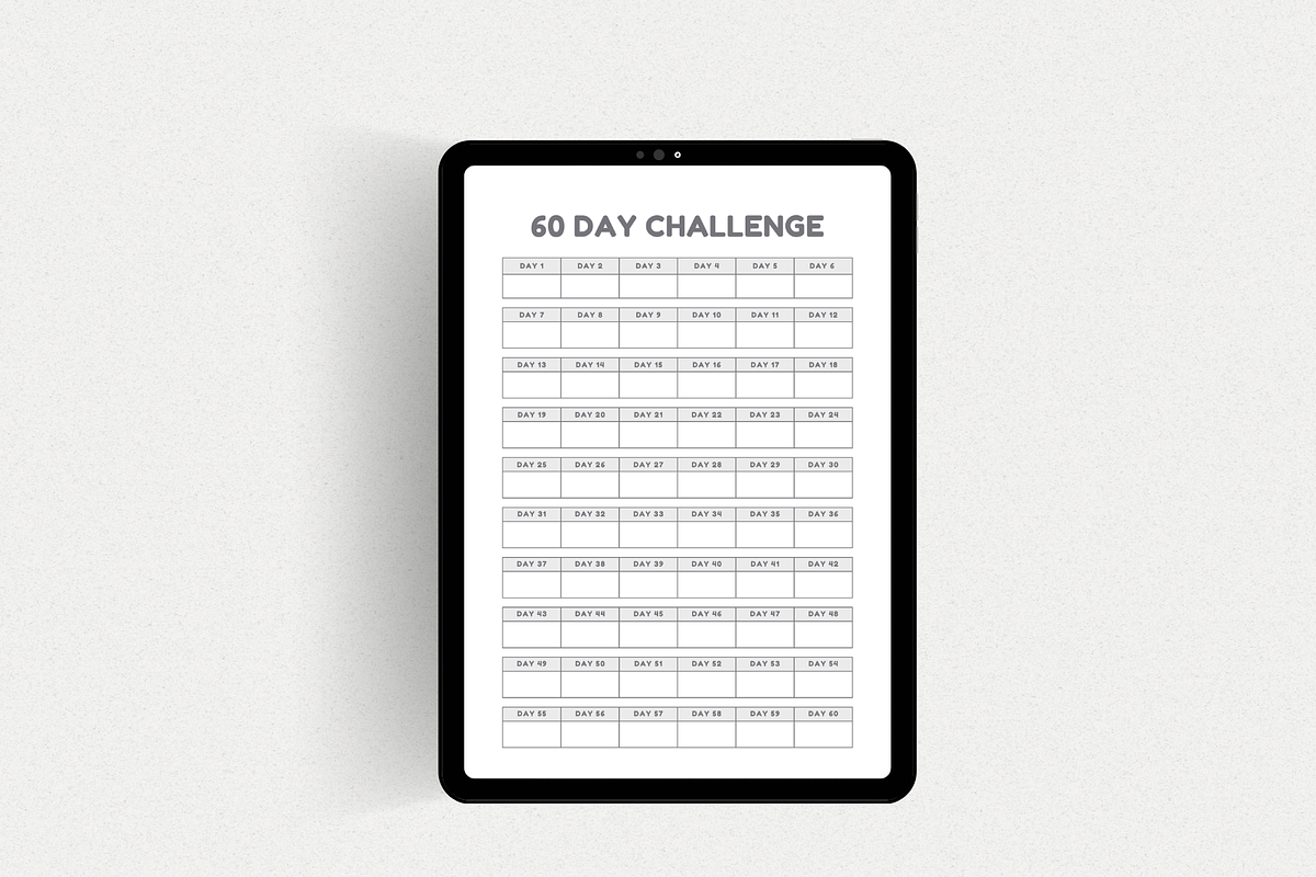 60-Day Challenge Tracker Printable, a Stationery Template by The Chaos Project (Photo 5 of 10)