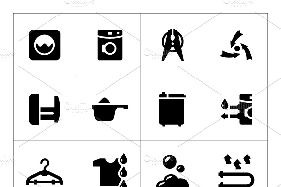 Set Icons Of Laundry