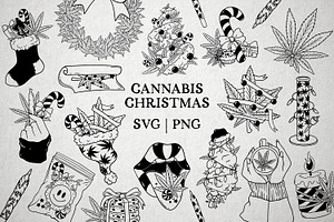 Christmas Cannabis SVG/PNG, an Object Graphic by SecondOfJuly