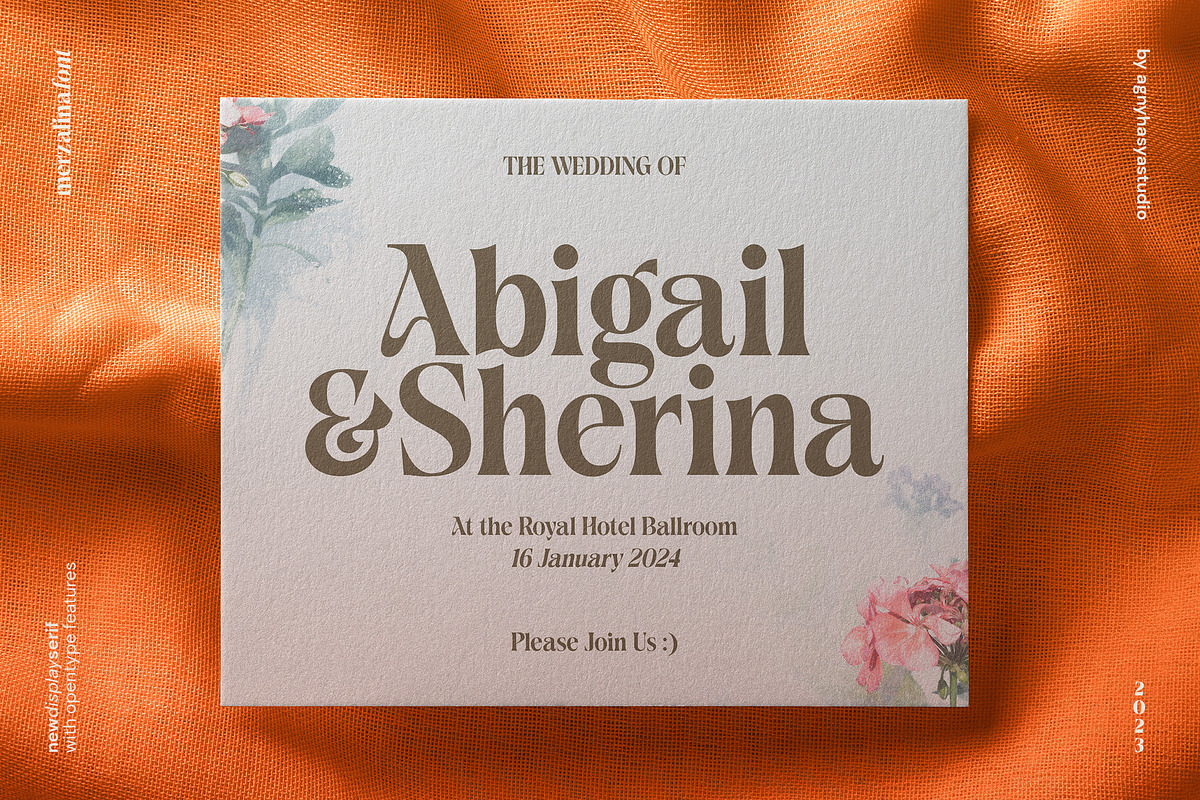 Merzalina - A Decorative Serif, a Serif Font by agnyhasyastudio (Photo 6 of 10)