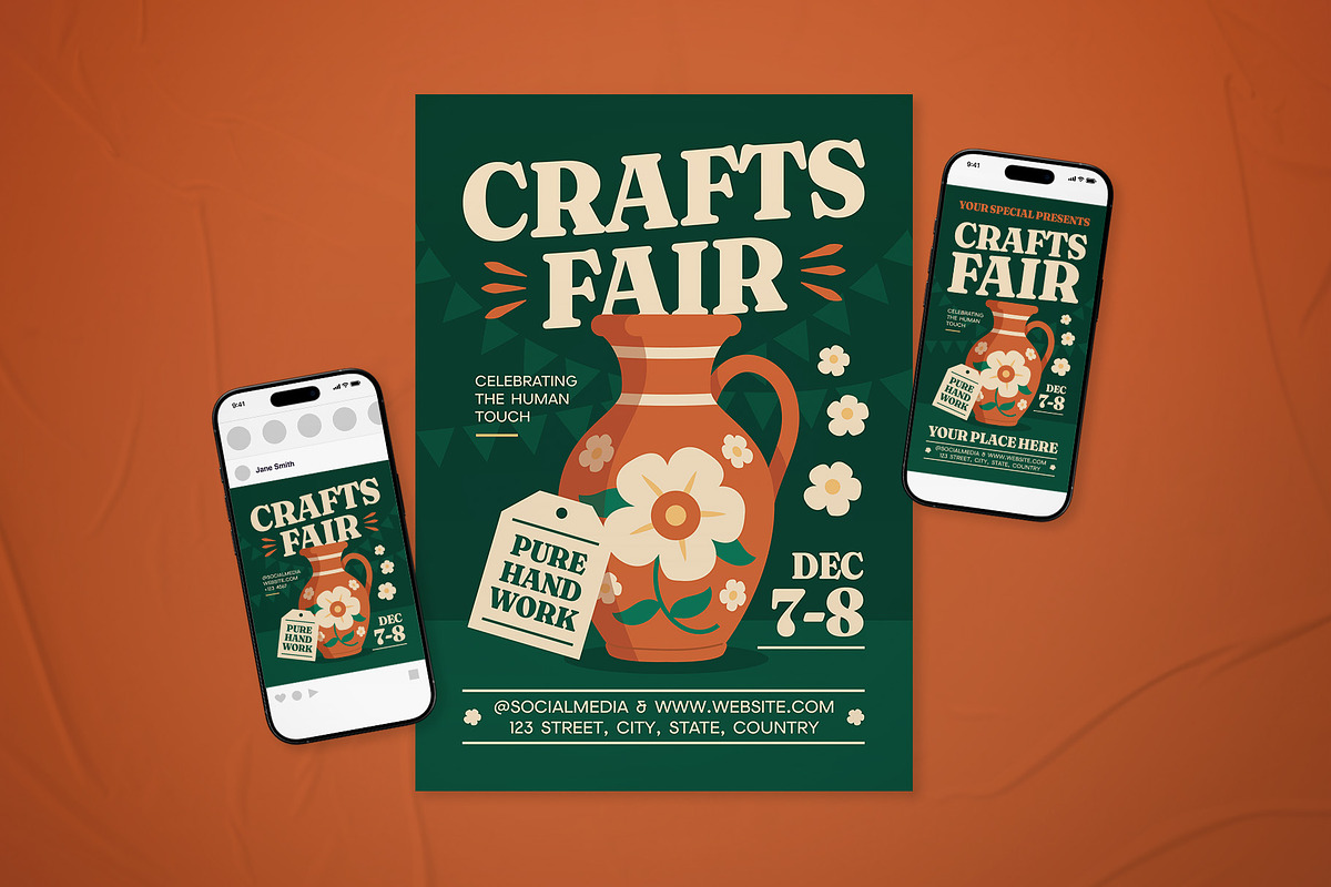 Crafts Fair Event Flyer Set, a Flyer Template by The Good Store (Photo 1 of 2)