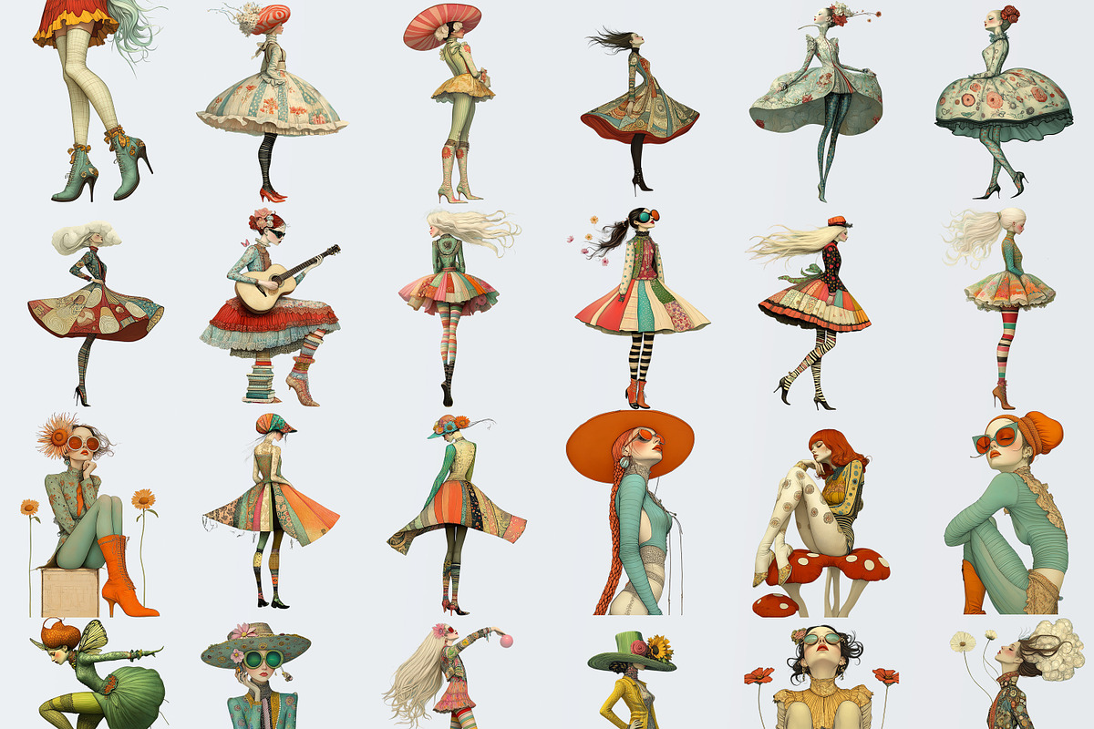 Whimsical Spring Girl Clipart Bundle, a Person Illustration by Fusion Dream (Photo 2 of 9)