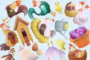 Chicken Farmyard PNG Clipart Set, an Animal Illustration by Art by Angele G (Thumbnail 2 of 6)
