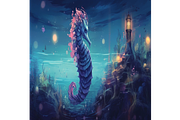 Template art, Enchanting Seahorse, a Branding & Logo Template by Boho Pixel Dust (Thumbnail 1 of 8)