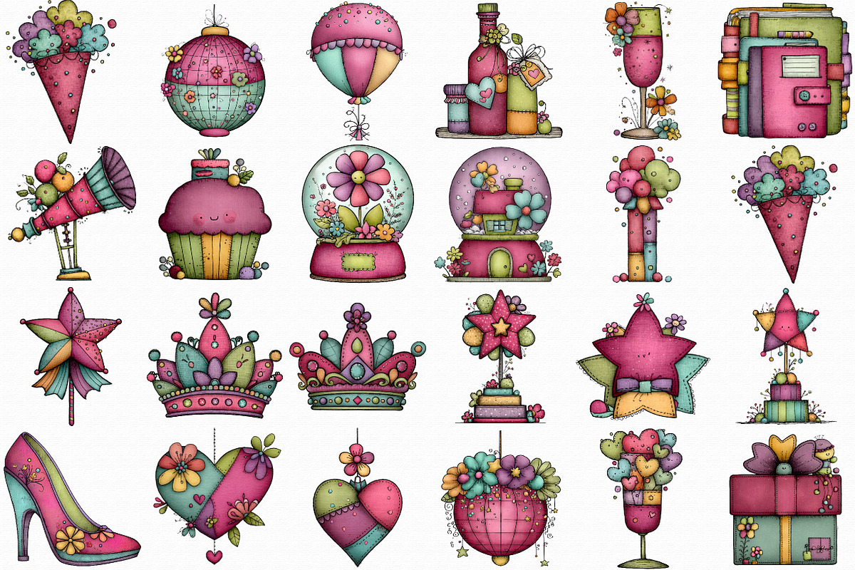 Girly Happy New Year Clipart, an Illustration by Libby Wishes (Photo 2 of 6)