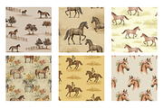 Horse Seamless Pattern Digital Paper, a Texture Illustration by BerryPieArt (Thumbnail 2 of 3)